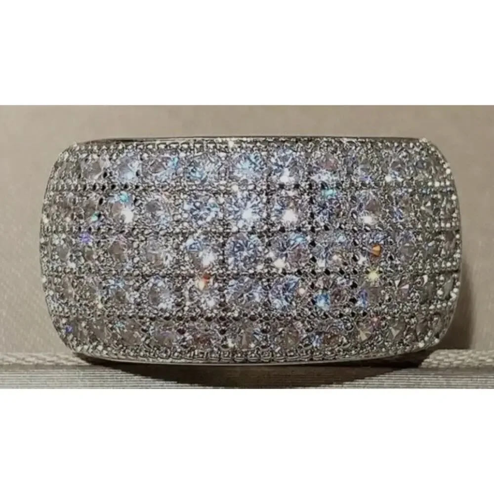 Silver Pave Ring SZ 9 NEW